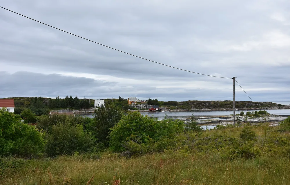Small coastal settlement and inlet on Averøy island, Norway