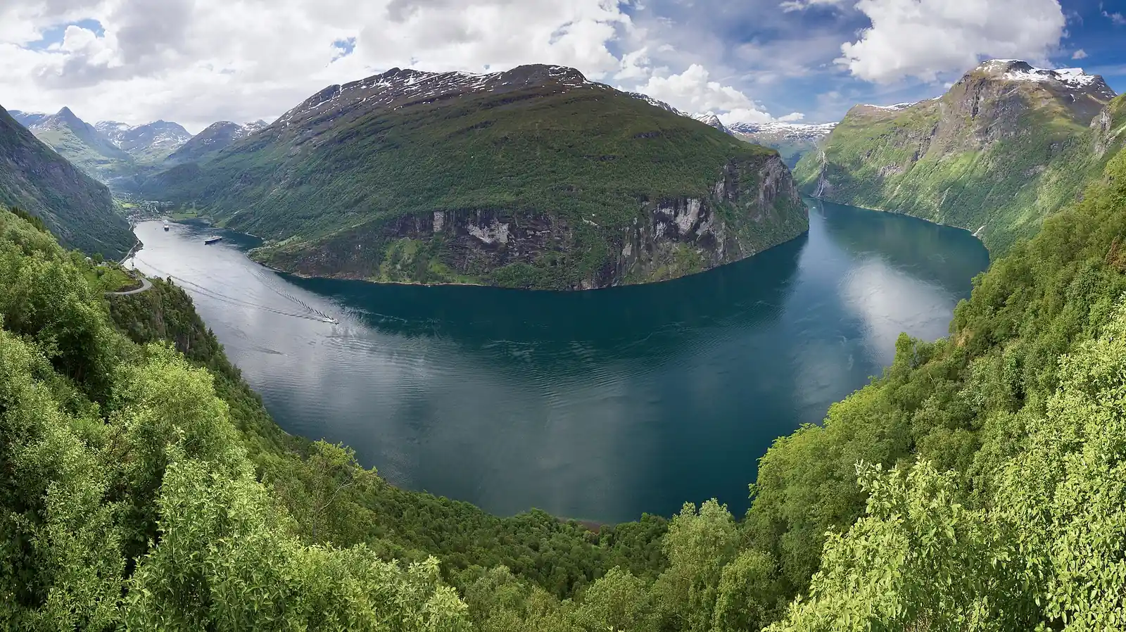 Geirangerfjord seen from the Ørnesvingen hairpin viewpoint, Norway